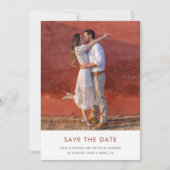 Modern Terracotta | Verbrandd Oranje oproerweddens Save The Date (Voorkant)