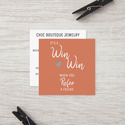 Modern Terracotta Verwijs een Kaart van de Verwijz (Voorkant / Achterkant in situ)