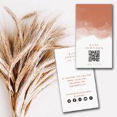 Modern Terracotta Waterverf QR Code Social Media Visitekaartje