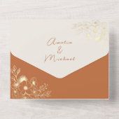 Modern Terracotta Weddenschap in één keer All In One Uitnodiging (Achterkant)