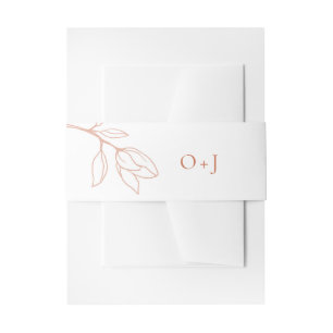 Modern Terracotta Wedding Belly Band Uitnodigingen Wikkel