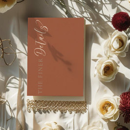 Modern Terracotta Wedding Details Informatiekaartje