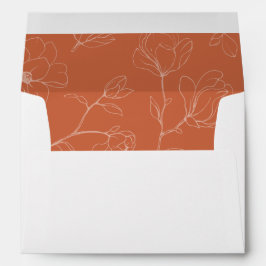 Modern Terracotta Wedding Floral Envelope Envelop