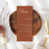 Modern Terracotta Wedding Menu
