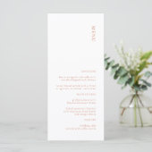 Modern Terracotta Wedding Menu (Staand voorkant)