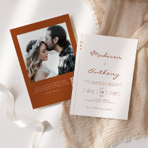 Modern Terracotta Wedding Photo QR Code