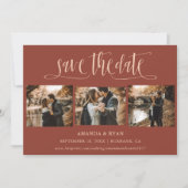 Modern Terracotta Wedding Photo Save the Date (Voorkant)