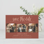 Modern Terracotta Wedding Photo Save the Date (Staand voorkant)