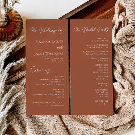 Modern Terracotta Wedding Programmakaart