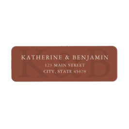 Modern Terracotta Wedding Return Address Etiket
