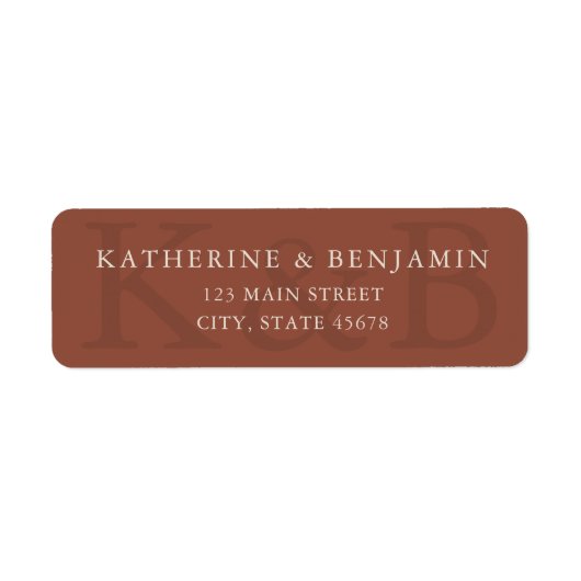Modern Terracotta Wedding Return Address Etiket (Voorkant)