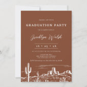 Modern Terracotta Western Afstuderen Kaart (Voorkant)