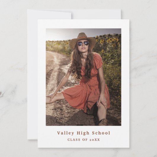 Modern Terracotta Western Afstuderen Kaart (Achterkant)