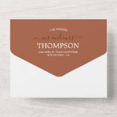 Modern Terracotta Whimsical Ampersand Wedding All In One Uitnodiging (Achterkant)