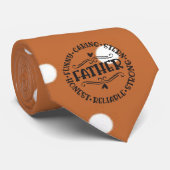 Modern Terracotta White Polka Dots Vaderdag Stropdas (Opgerold)