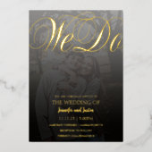 Modern terrarium folie voor gevlekte fotobruiloft uitnodiging (Voorkant)