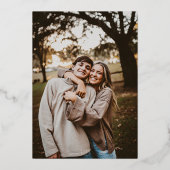 Modern terrarium vervaagde fotobruiloft goud folie uitnodiging (Achterkant)