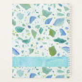Modern Terrazzo Beach Blue Aqua Green Patroon Planner (Achterkant)