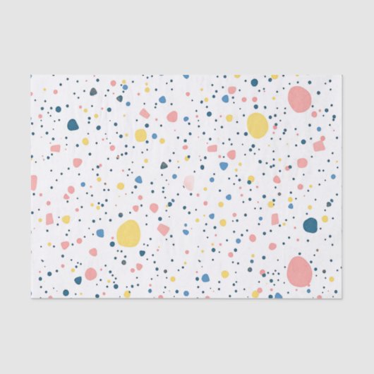 Modern Terrazzo Confetti Dots Pattern Pastel Tissuepapier (Voorkant)