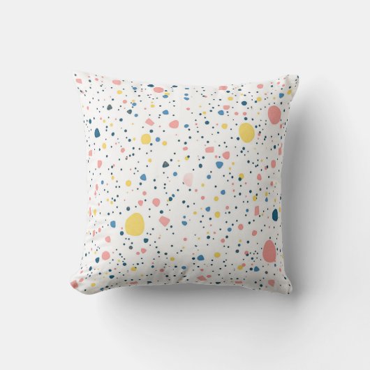 Modern Terrazzo Confetti Stippen Patroon Pastel Kussen (Voorkant)