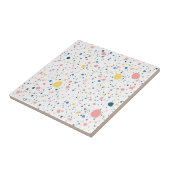 Modern Terrazzo Confetti Stippenpatroon Pastel Tegeltje (Zijkant)