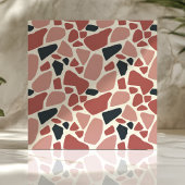 Modern Terrazzo Design in rood en zwart Tegeltje