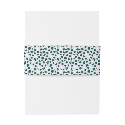 Modern Terrazzo & Emerald Monogram Uitnodigingen Wikkel (Achterkant Voorbeeld)