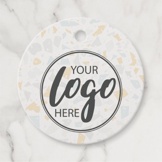 Modern Terrazzo Keramiek Kijk Uw Logo Prijs Labels (Voorkant)