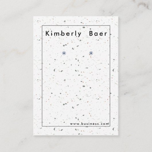 Modern Terrazzo Logo Earring Display Visitekaartje (Voorkant)