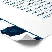 Modern Terrazzo Mosaic Blue Wedding Seating Chart Poster (Hoek)