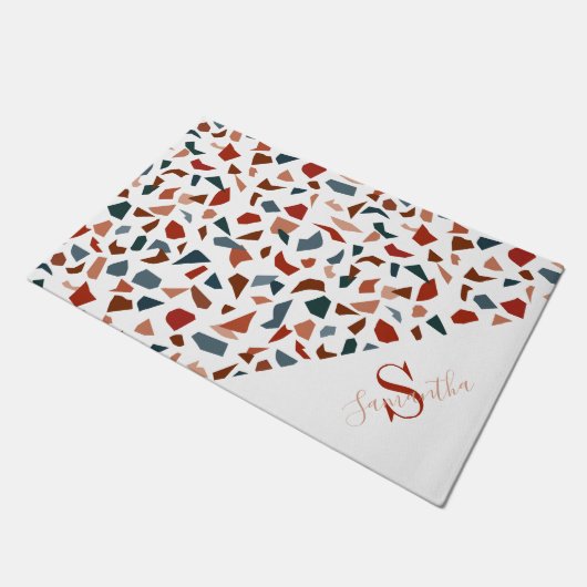 Modern terrazzo mozaïekpatroon deurmat (Schuin)
