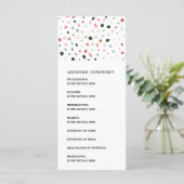 Modern Terrazzo Patroon Huwelijksceremonie Program Programmakaart (Staand voorkant)