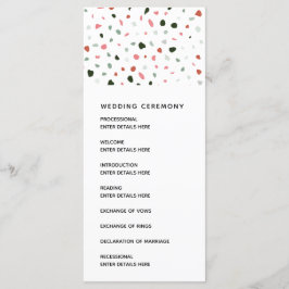 Modern Terrazzo Patroon Huwelijksceremonie Program Programmakaart