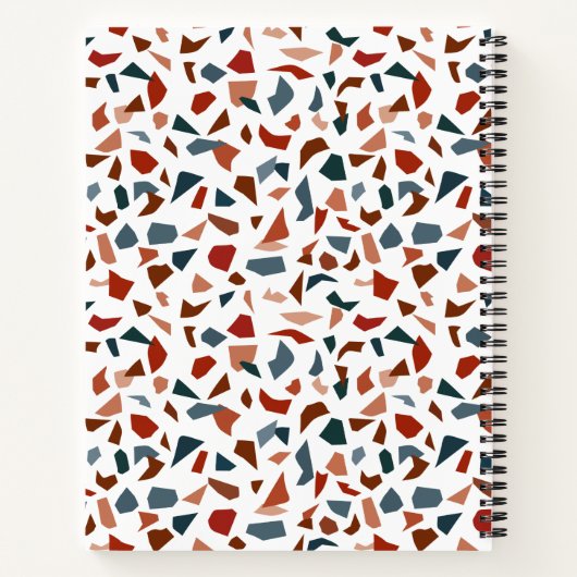 Modern terrazzo patroon monogram notitieboek (Achterkant)