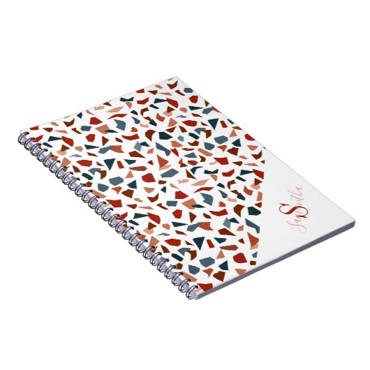Modern terrazzo patroon monogram notitieboek (Rechterzijde)