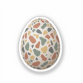 Modern Terrazzo Patroon Paasei Abstract Sticker (Voorkant)