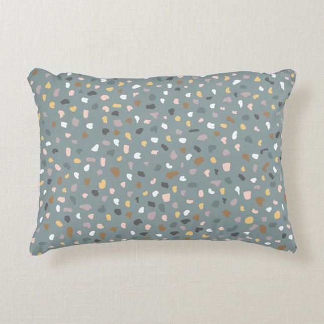 Modern Terrazzo patroon zacht neutraal Accent Kussen (Voorkant)