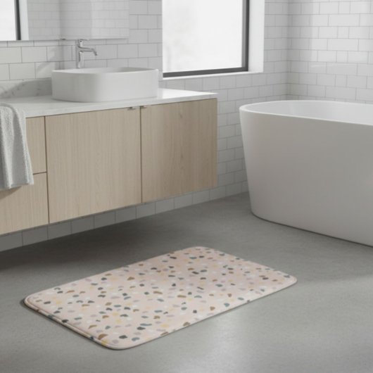 Modern Terrazzo patroon zacht neutraal Badmat