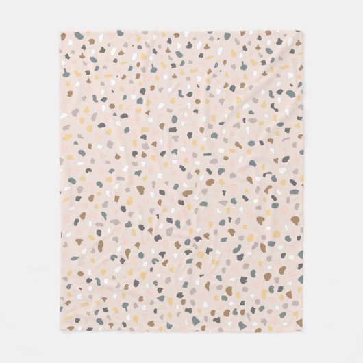 Modern Terrazzo patroon zacht neutraal Fleece Deken (Voorkant)