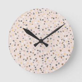 Modern Terrazzo patroon zacht neutraal Ronde Klok
