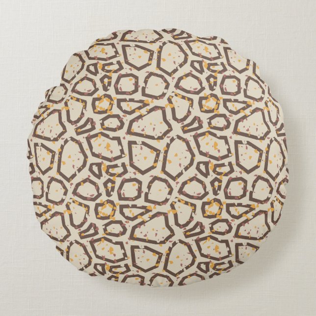 Modern Terrazzo Pattern Rond Kussen (Voorkant)