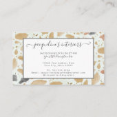 Modern Terrazzo Pattern Script Tan Rust Grey Retro Visitekaartje (Achterkant)