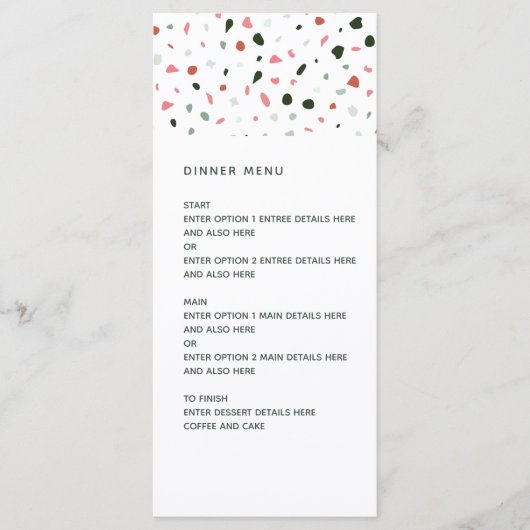 Modern Terrazzo Pattern Wedding Menu (Voorkant)