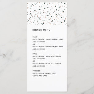 Modern Terrazzo Pattern Wedding Menu