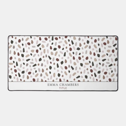 Modern Terrazzo Tegel Pattern Gepersonaliseerd Bureaumat (Voorkant)