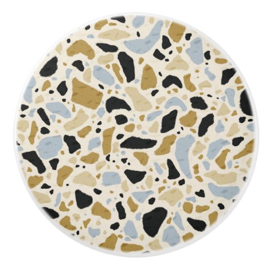Modern Terrazzo Tile Mosaic Pattern Keramische Knop (Voorkant)
