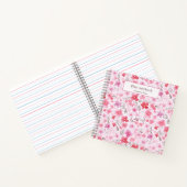 Modern Terug naar school roze waterverf bloemenmei Notitieboek (Binnen)