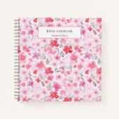 Modern Terug naar school roze waterverf bloemenmei Notitieboek (Voorkant)