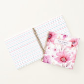 Modern terug naar school roze waterverf bloemig notitieboek (Binnen)