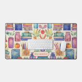 Modern Terug naar School Supplies Patroon Naam Bureaumat (Keyboard & Muis)